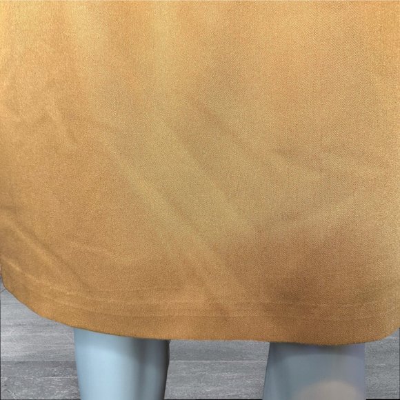 Toni Garment Pencil Skirt Size 11 Yellow Mustard Mid Rise Lined Knee Length Slit - Picture 8 of 14